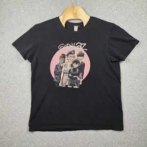 Gorillaz Shirt Mens Large Black Graphic Tee Band Cartoon Characters Music Rock
